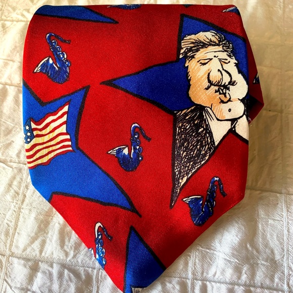 Tie Mike Luckovich’ Election Collection Democrat Clinton Red Blue 4” - Picture 1 of 7
